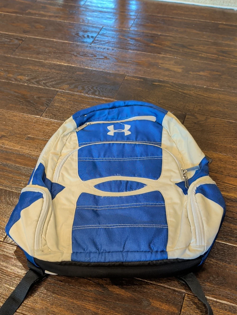 Under Armour Blue and Cream Men's Backpack with Front Logo